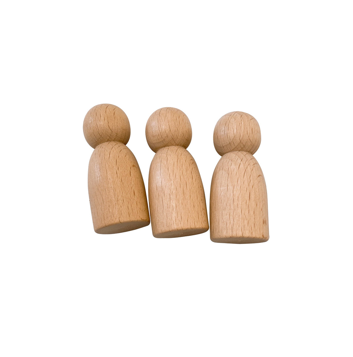 7-Piece Wooden Cars Set with 3 Peg Dolls - Natural