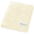 Heirloom Knit Heart Receiving Blanket for Boys and Girls - 100% Luxury Cotton Baby Blanket - Soft Warm Swaddle Receiving Blanket for Newborns Infants & Toddlers