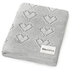 Heirloom Knit Heart Receiving Blanket for Boys and Girls - 100% Luxury Cotton Baby Blanket - Soft Warm Swaddle Receiving Blanket for Newborns Infants & Toddlers