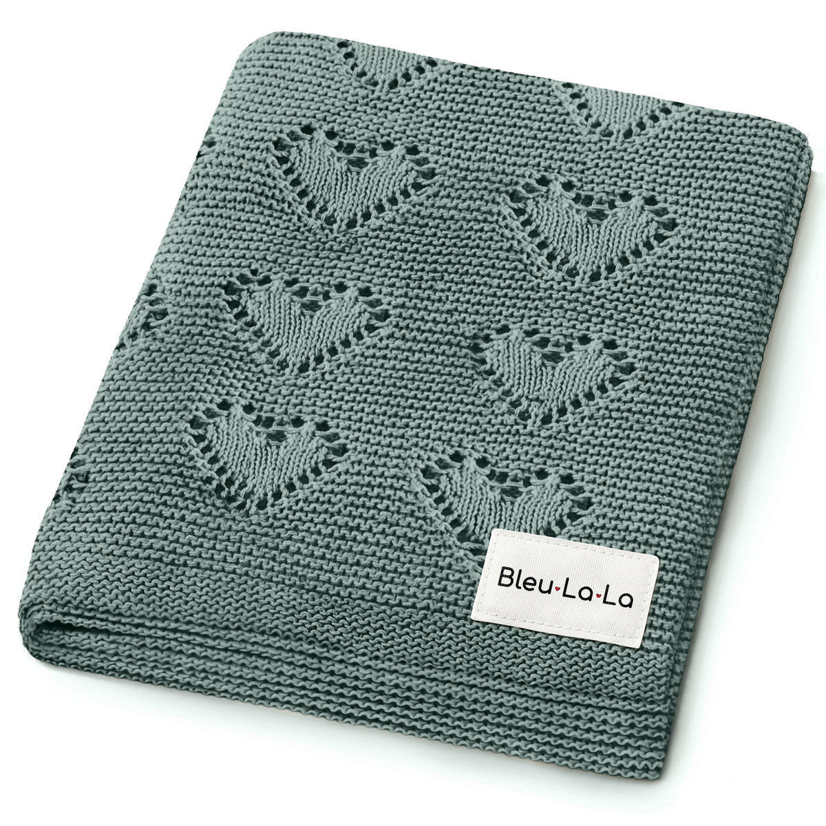 Heirloom Knit Heart Receiving Blanket for Boys and Girls - 100% Luxury Cotton Baby Blanket - Soft Warm Swaddle Receiving Blanket for Newborns Infants & Toddlers