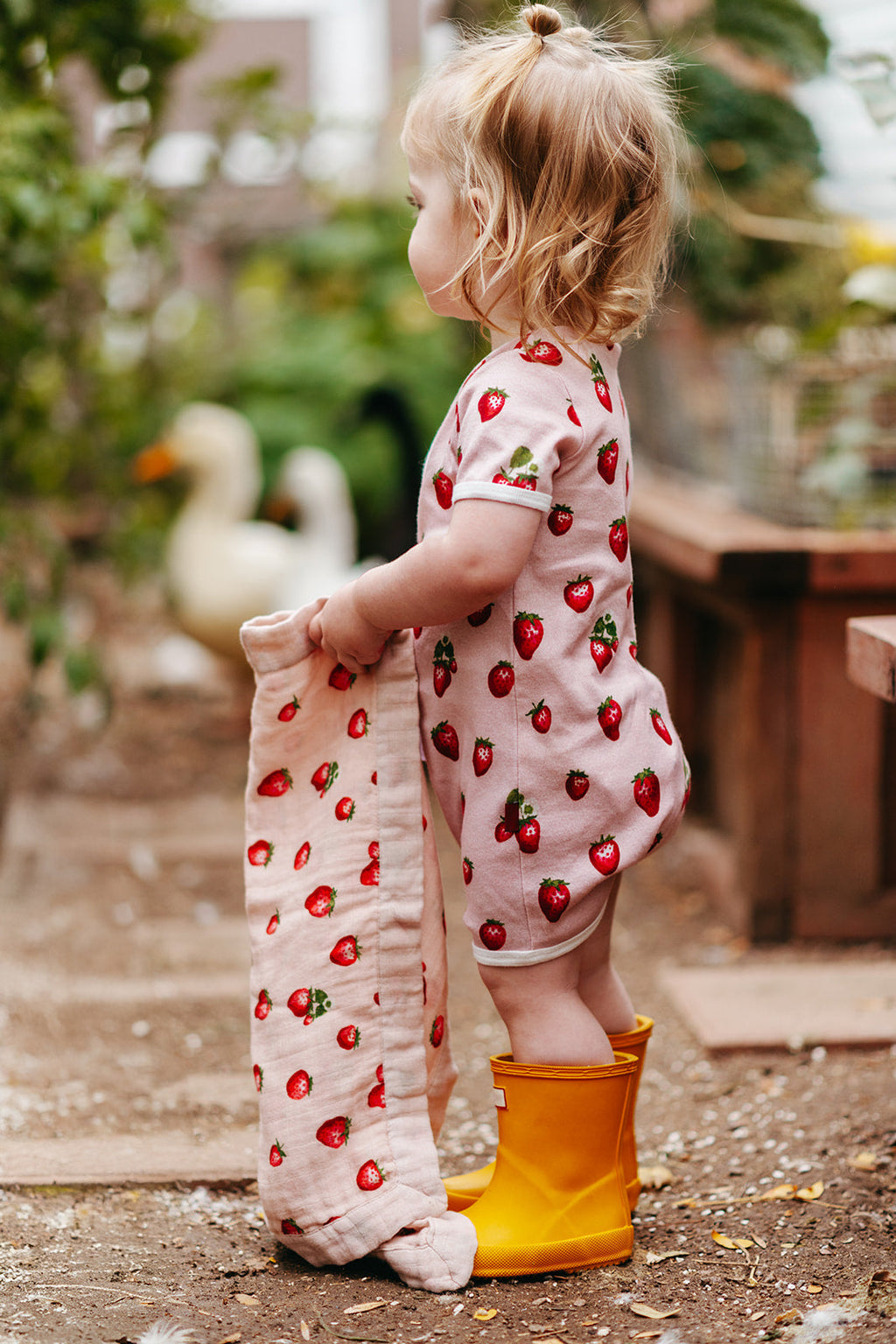 Strawberry Organic Cotton Shortall