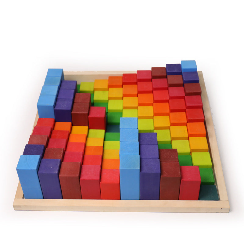 100-Piece Large Stepped Counting Building Block Set - Primary (Stained)