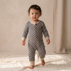 Organic 2-Way Zip Romper - Midnight Check