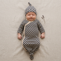 Organic Knotted Baby Gown - Midnight Check