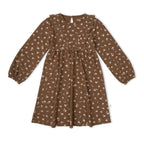 Organic Long Sleeve Ruffle -V- Dress - Primrose