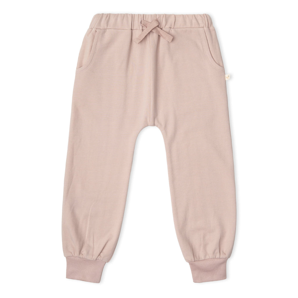 Organic Fleece Jogger Pants - Dusty Rose