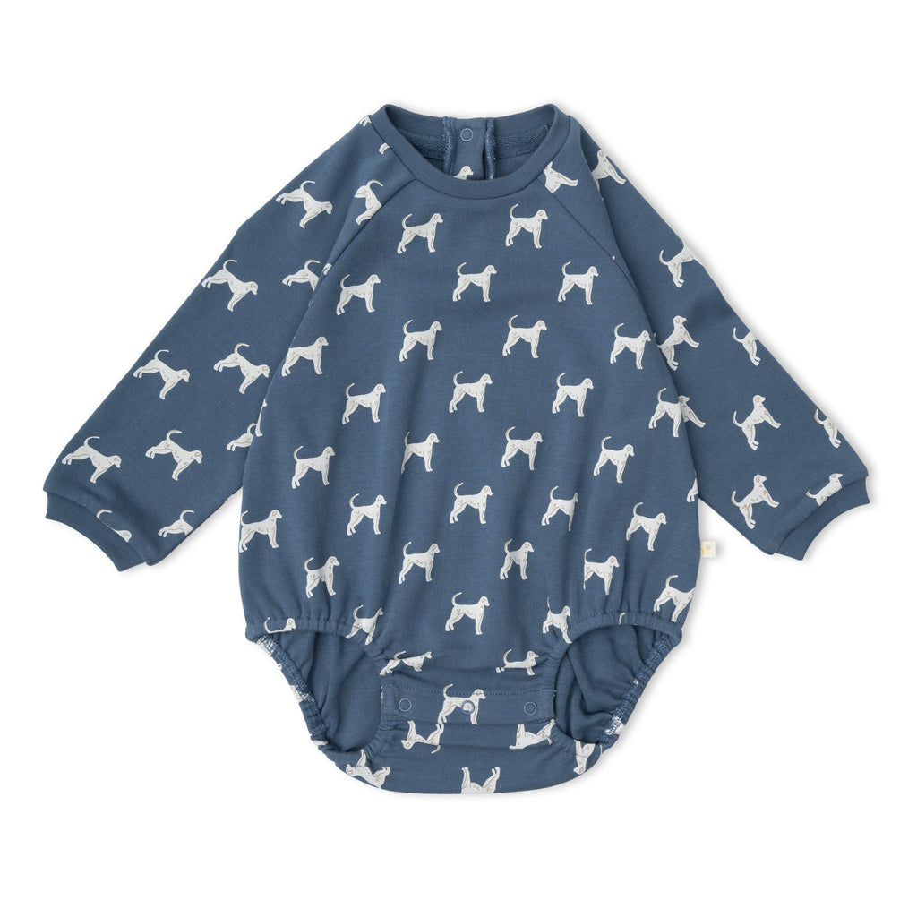 Organic Long Sleeve Bubble Romper - Dog
