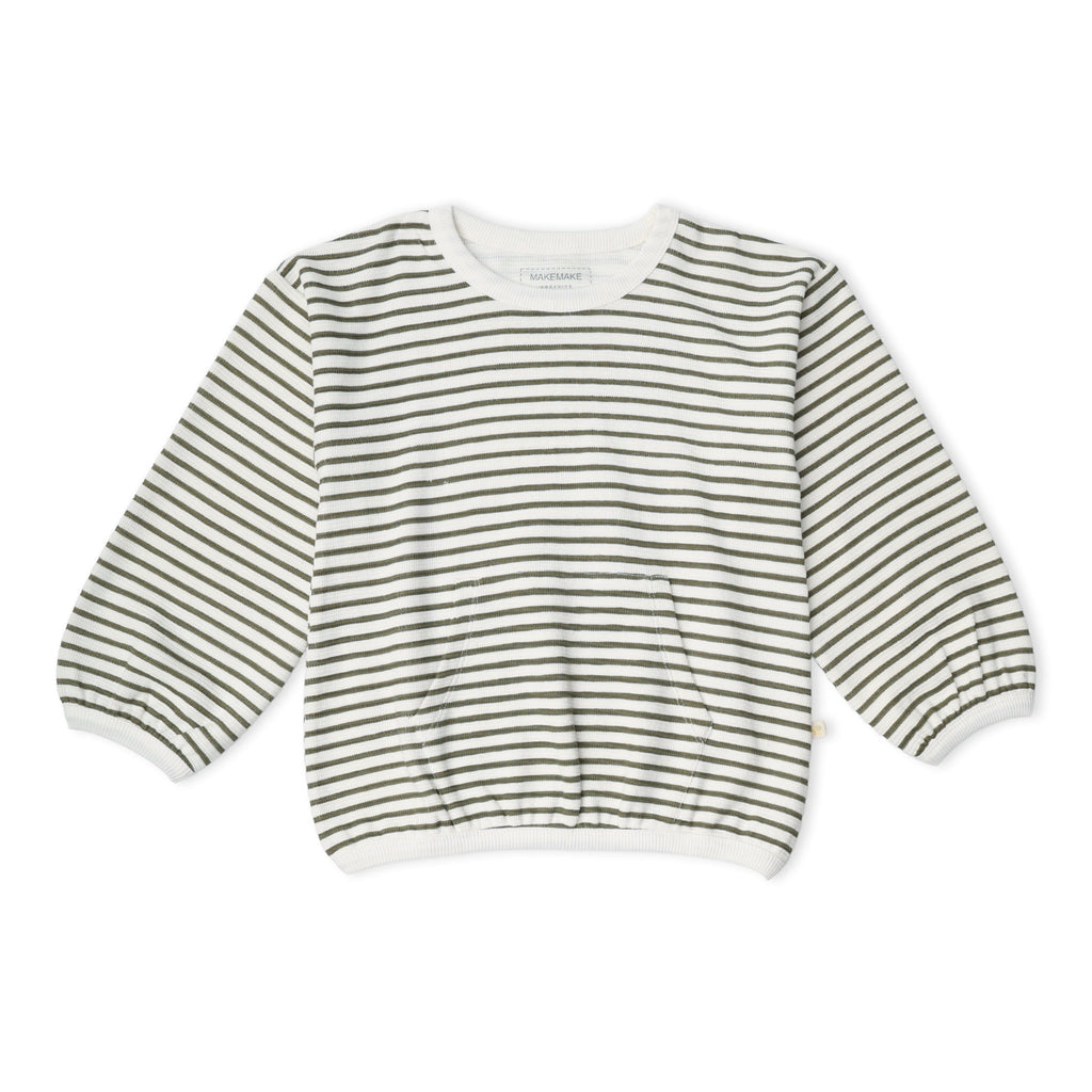 Organic Tee & Pant Slouch Set - Olive Stripes