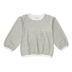 Organic Tee & Pant Slouch Set - Olive Stripes