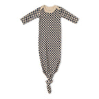 Organic Knotted Baby Gown - Midnight Check