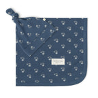 Organic Swaddle Blanket & Hat Set - Indigo Blossom