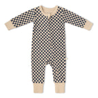 Organic 2-Way Zip Romper - Midnight Check