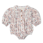 Organic Smocked Long Sleeve Bubble Romper - Wild Sprig