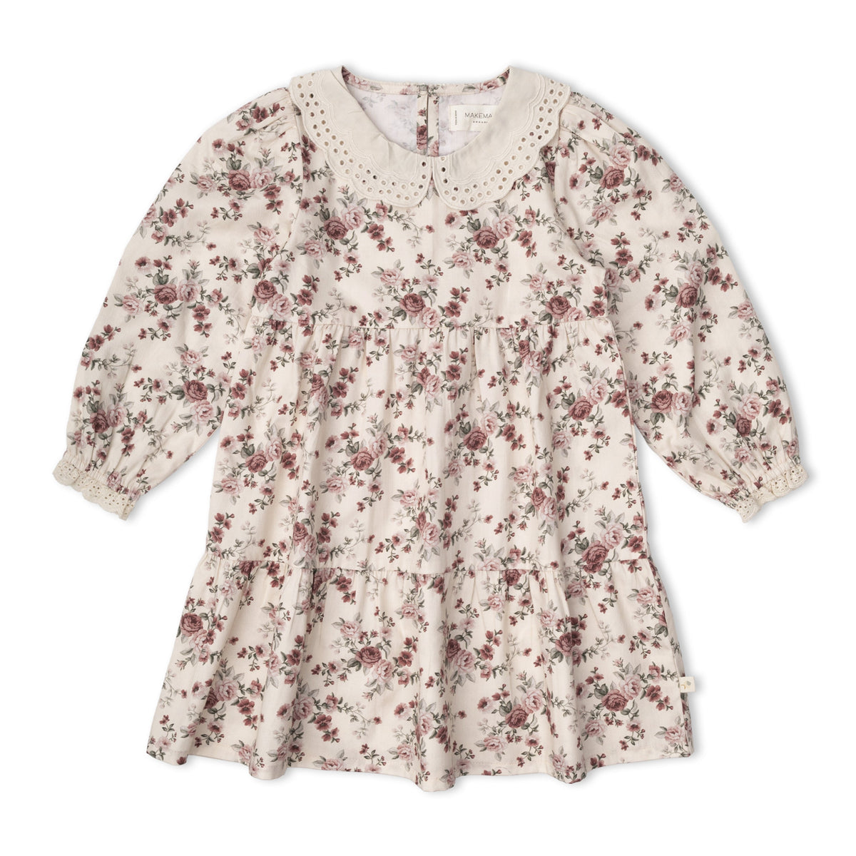 Organic Collar Tiered Dress - Wildrose