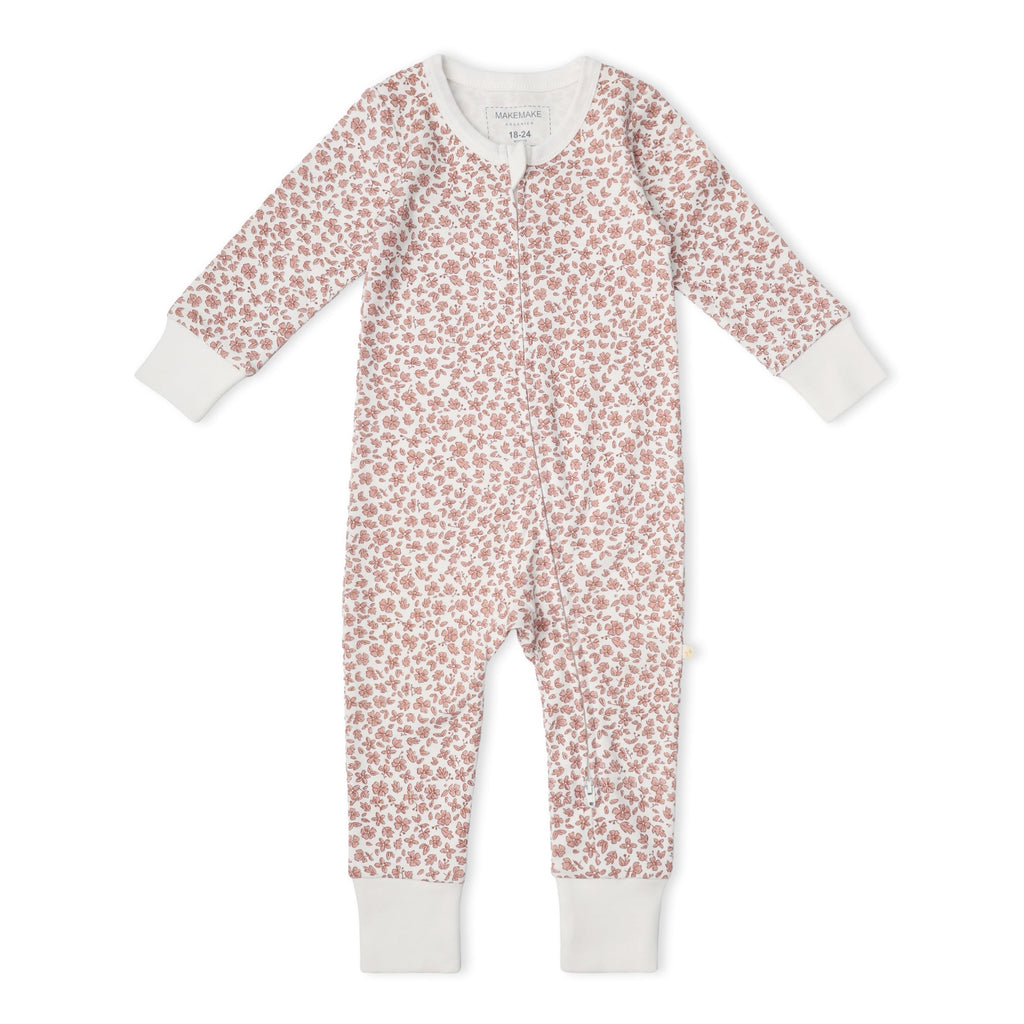 Organic 2-Way Zip Romper - Wild Petal