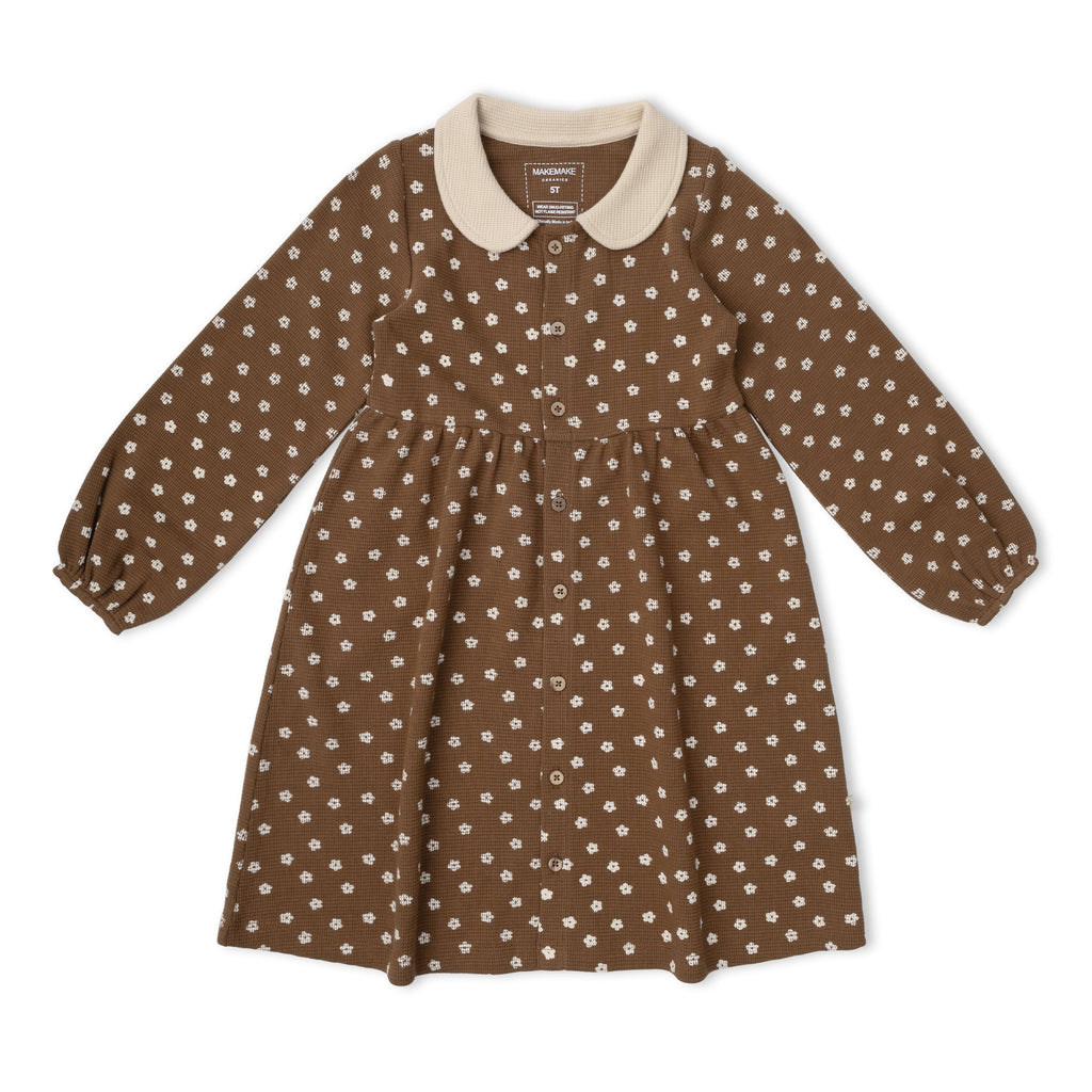 Organic Collared Dress - Chestnut Bloom