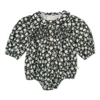 Organic Smocked Long Sleeve Bubble Romper - Twilight Meadow
