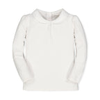 Knit Top with Woven Collar