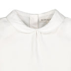 Knit Top with Woven Collar