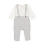 Organic Knit Bodysuit and Sweater Overall Set