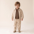 Organic Quilted Bomber Corduroy Jacket - Oat