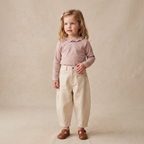 Organic Ruffle Neck Top - Dusty Rose