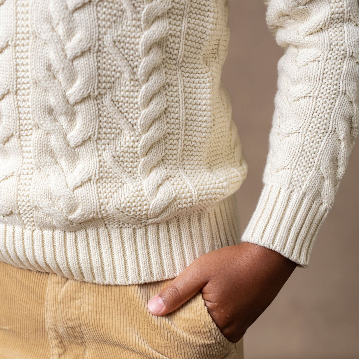 Organic Mock Neck Cable Sweater - Baby