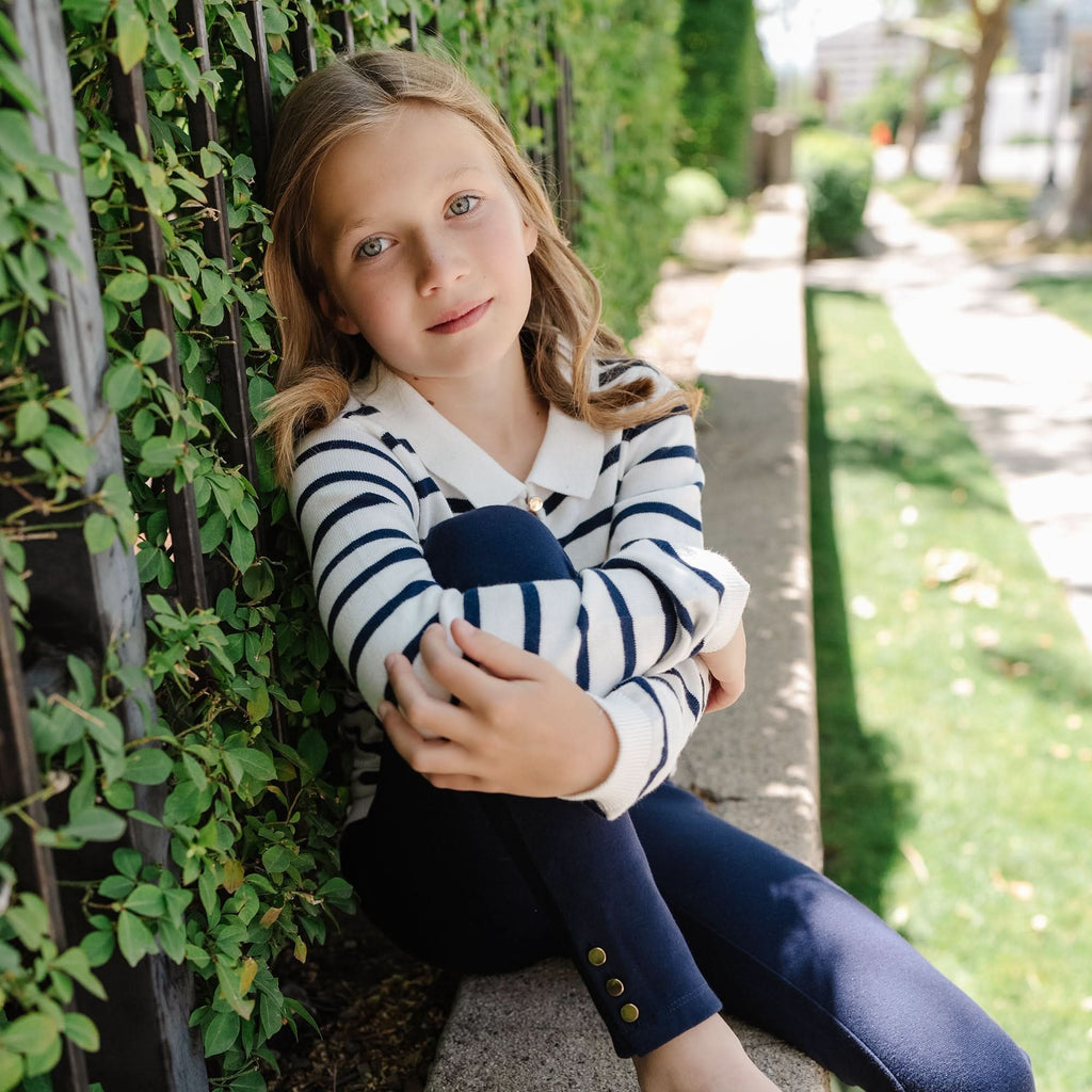 Organic French Collared Keyhole Sweater - Baby