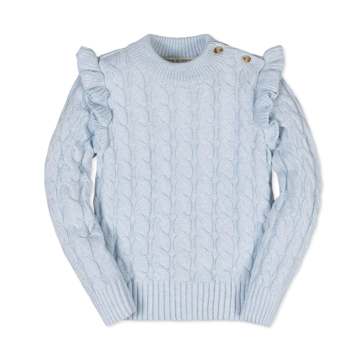 Organic Mock Neck Ruffle Sweater
