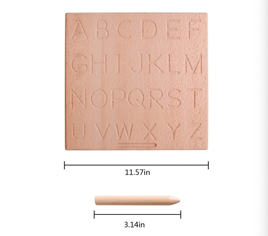 **Pre-Order (Ships in 2–3 Weeks)** Wooden Reversible Alphabet Tracing Board – ABC Upper & Lowercase Learning Aid