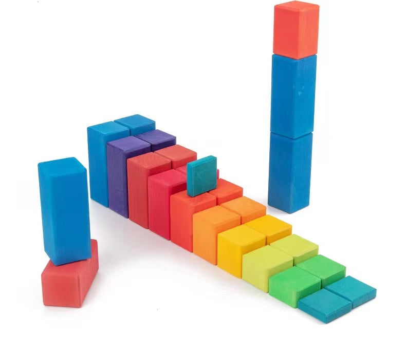 100-Piece Large Stepped Counting Building Block Set - Primary (Stained)