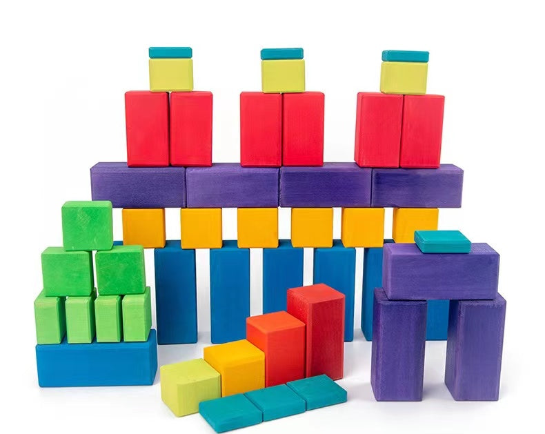 100-Piece Large Stepped Counting Building Block Set - Primary (Stained)