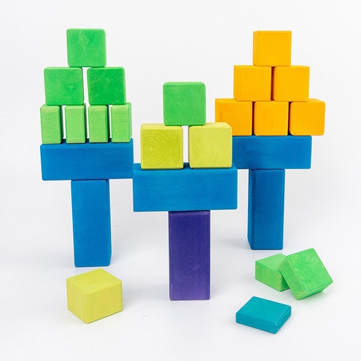 100-Piece Large Stepped Counting Building Block Set - Primary (Stained)