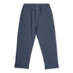 Organic Tee & Foldover Pants Set - Midnight Check