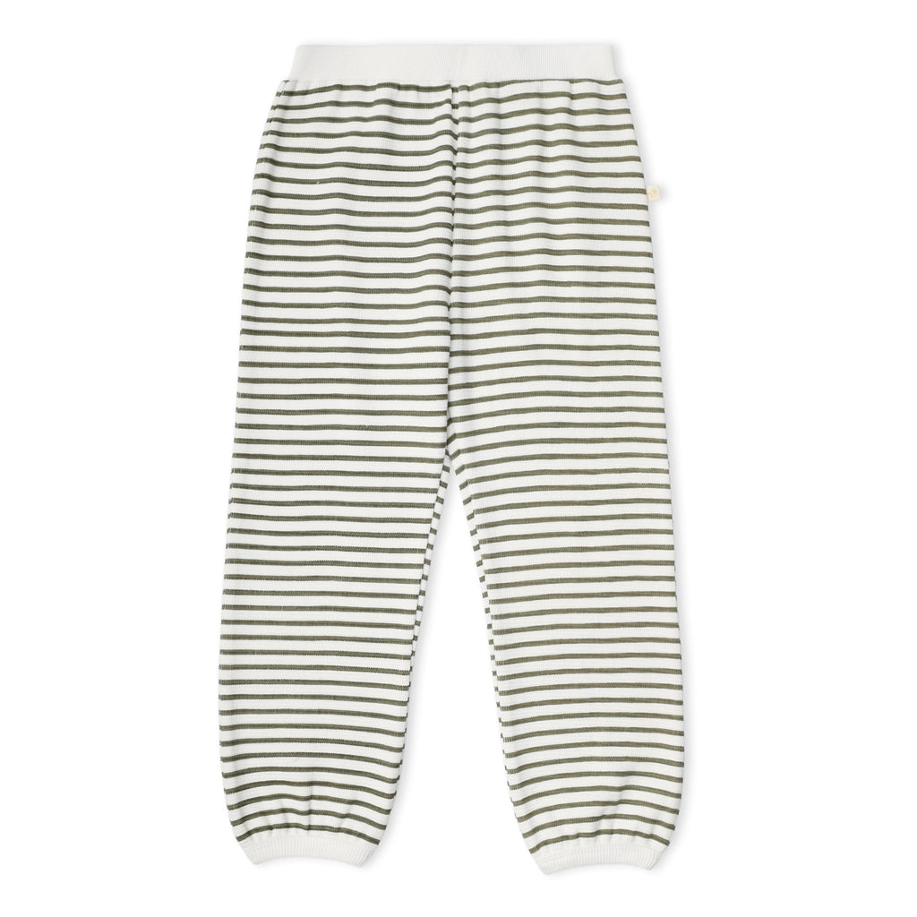 Organic Tee & Pant Slouch Set - Olive Stripes