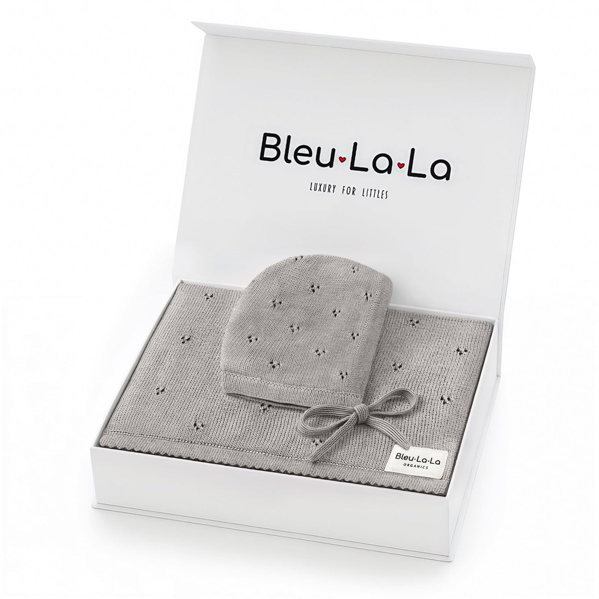 Organic Pointelle Swaddle Blanket + Hat Gift Set