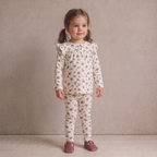 Organic Ruffle Sleeve Top Set of 2 - Winter Berry + Olive