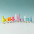 **Pre-order (Ships in 2-3 Weeks)** 10-Piece Wooden Tree Set - Pastel (Stained)