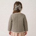 Organic Bow Clip - Charcoal Plaid