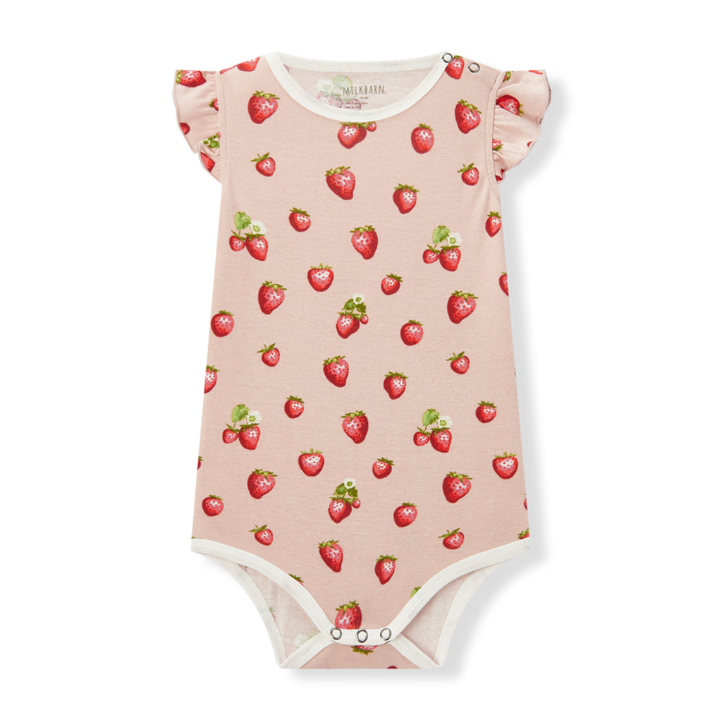 Strawberry Organic Cotton Ruffle One Piece