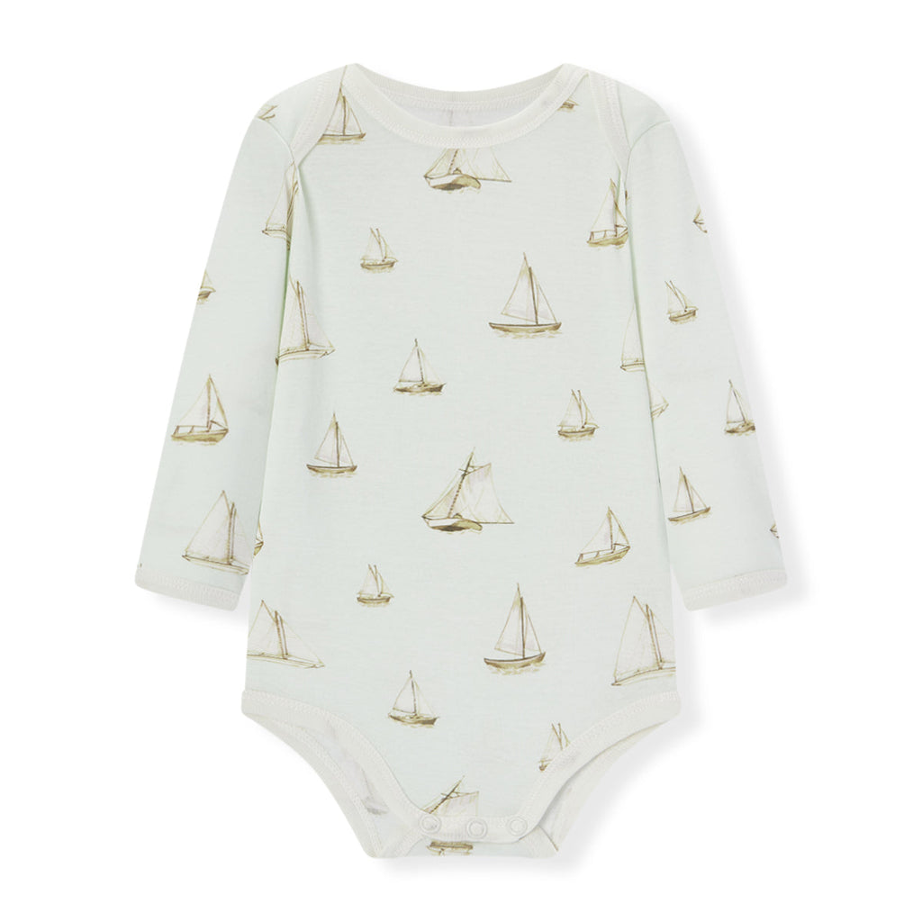 Sailboat Melody Organic Cotton Long Sleeve One Piece
