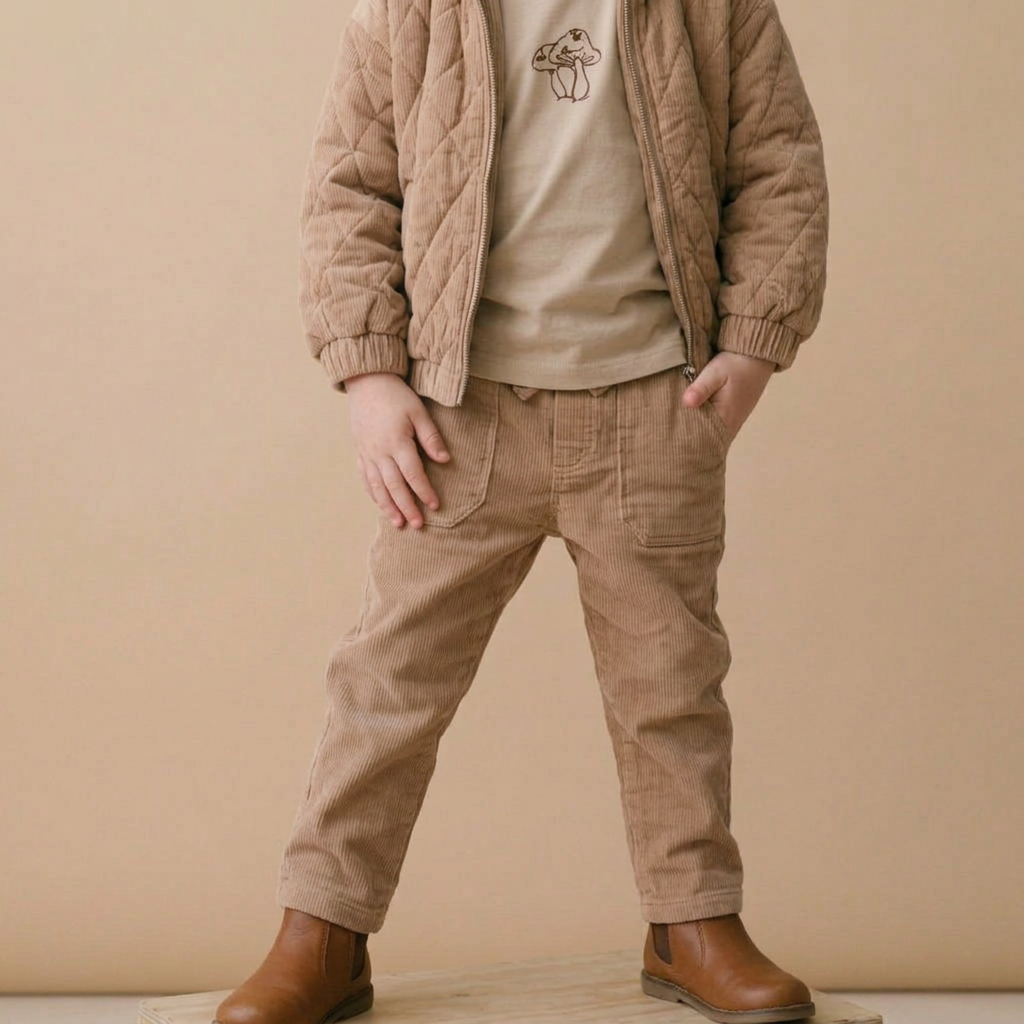 Organic Corduroy Pants - Taupe