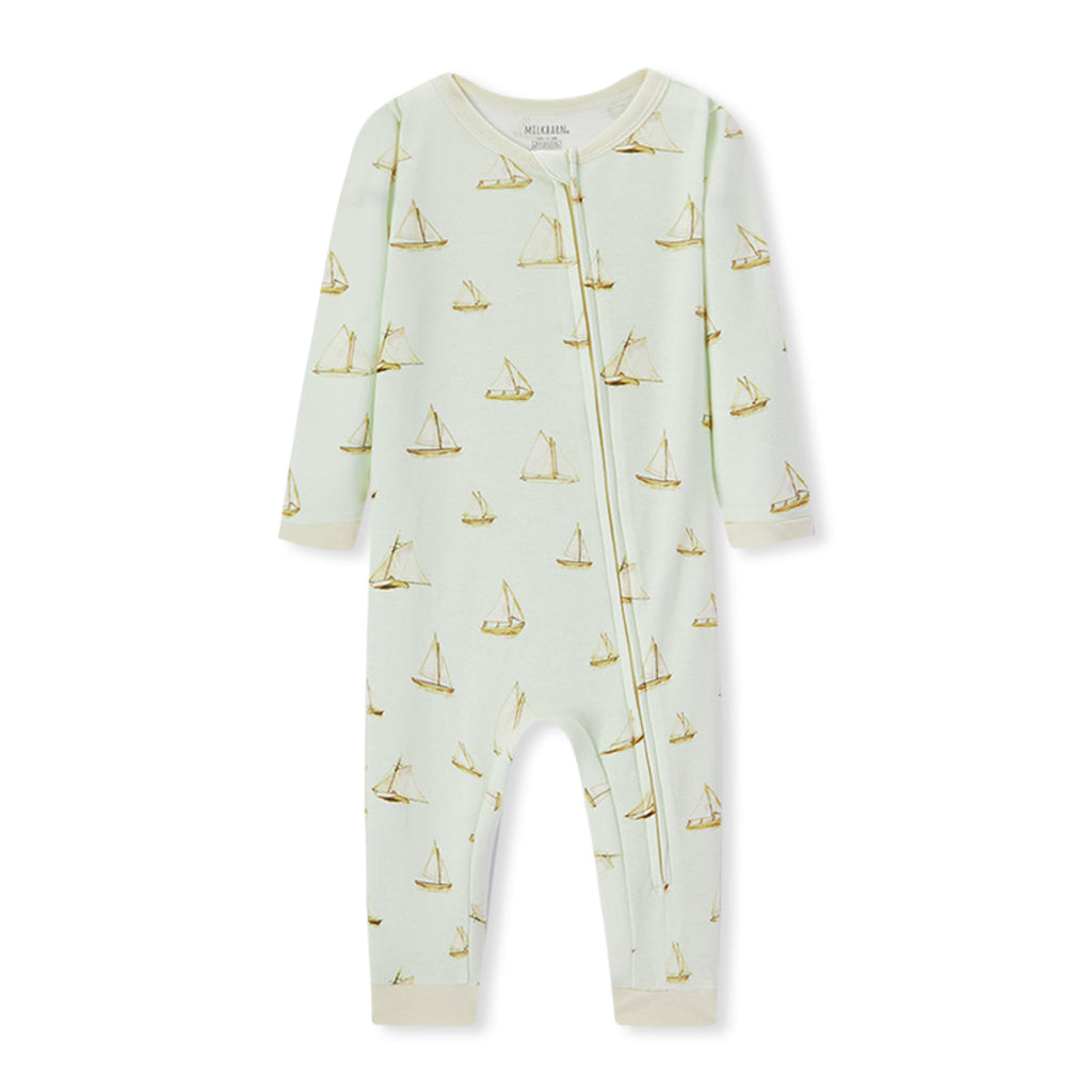 Sailboat Melody Organic Cotton Zipper Pajama