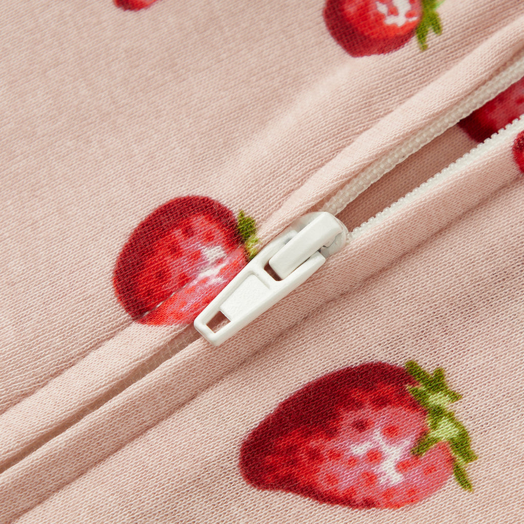 Strawberry Organic Cotton Zipper Pajama