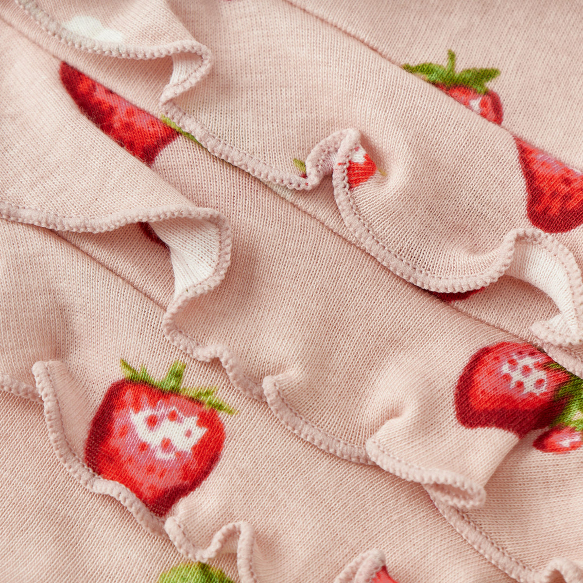 Strawberry Organic Cotton Ruffle Footed Romper