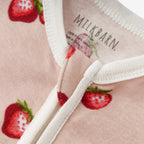 Strawberry Organic Cotton Zipper Footed Romper