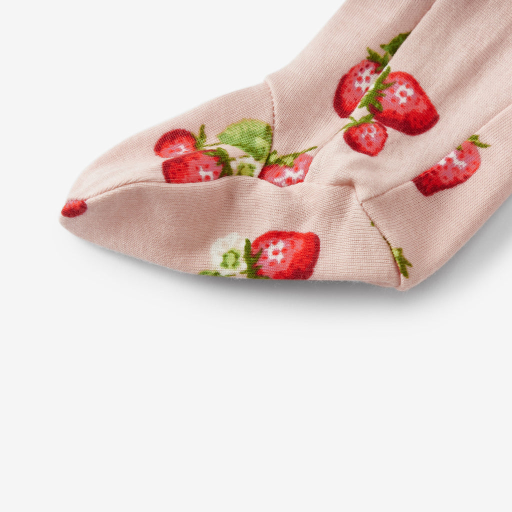 Strawberry Organic Cotton Zipper Footed Romper