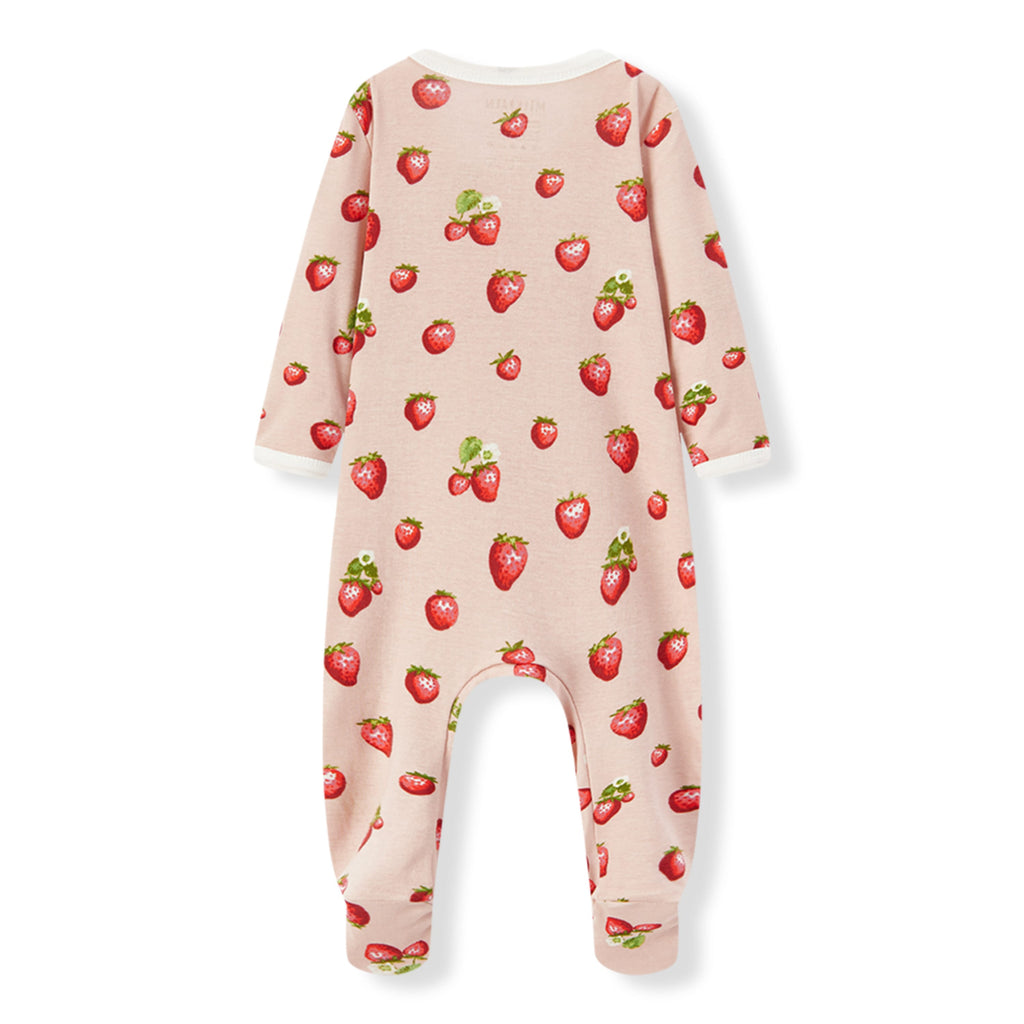 Strawberry Organic Cotton Zipper Footed Romper