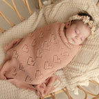 Heirloom Knit Heart Receiving Blanket for Boys and Girls - 100% Luxury Cotton Baby Blanket - Soft Warm Swaddle Receiving Blanket for Newborns Infants & Toddlers