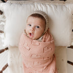 Heirloom Knit Heart Receiving Blanket for Boys and Girls - 100% Luxury Cotton Baby Blanket - Soft Warm Swaddle Receiving Blanket for Newborns Infants & Toddlers